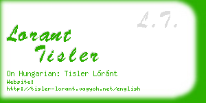 lorant tisler business card