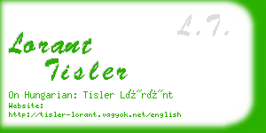 lorant tisler business card